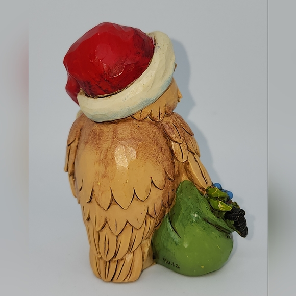 Jim Shore Christmas Owl Santa Hat & Bag of Gifts - Picture 3 of 7